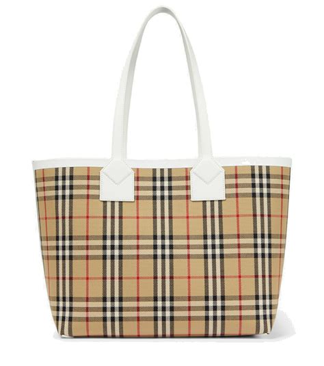 burberry banner tote small|burberry checked canvas tote bag.